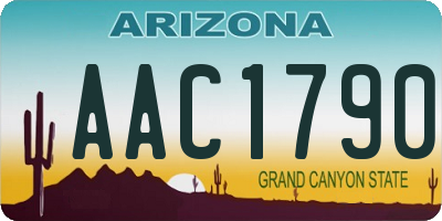 AZ license plate AAC1790