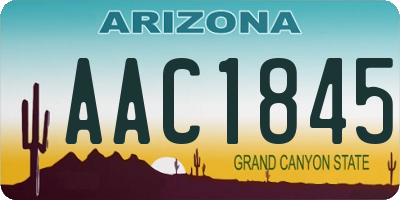 AZ license plate AAC1845