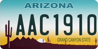 AZ license plate AAC1910