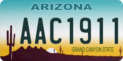 AZ license plate AAC1911