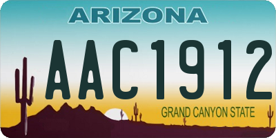 AZ license plate AAC1912