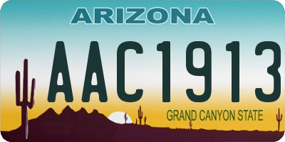 AZ license plate AAC1913