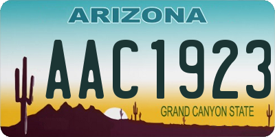 AZ license plate AAC1923