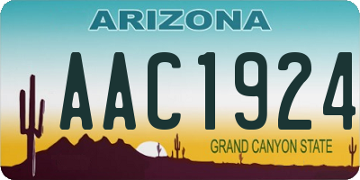 AZ license plate AAC1924