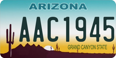 AZ license plate AAC1945
