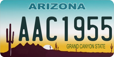 AZ license plate AAC1955