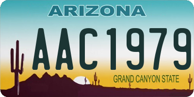 AZ license plate AAC1979