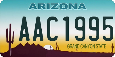 AZ license plate AAC1995