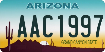 AZ license plate AAC1997