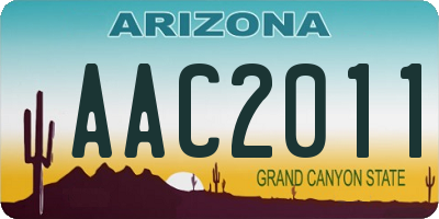 AZ license plate AAC2011