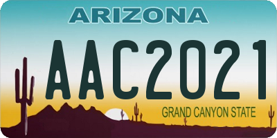 AZ license plate AAC2021