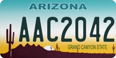AZ license plate AAC2042
