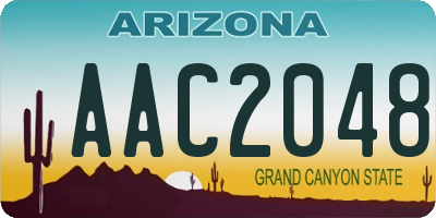 AZ license plate AAC2048