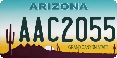 AZ license plate AAC2055