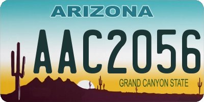 AZ license plate AAC2056