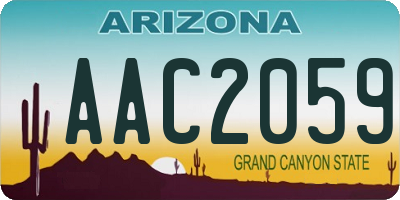 AZ license plate AAC2059