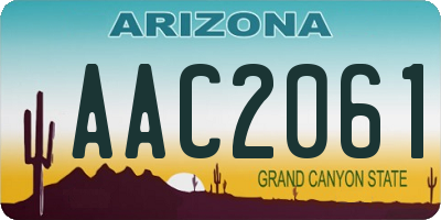 AZ license plate AAC2061