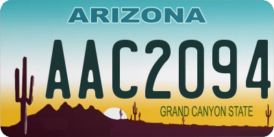 AZ license plate AAC2094