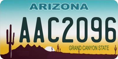 AZ license plate AAC2096