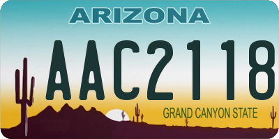 AZ license plate AAC2118