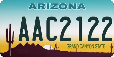 AZ license plate AAC2122