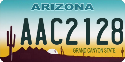 AZ license plate AAC2128