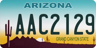 AZ license plate AAC2129