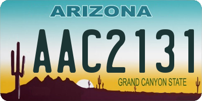 AZ license plate AAC2131