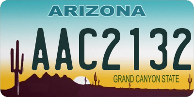 AZ license plate AAC2132