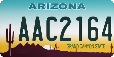 AZ license plate AAC2164