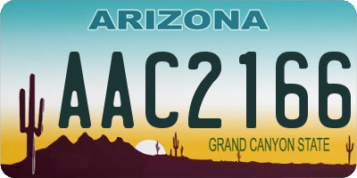 AZ license plate AAC2166