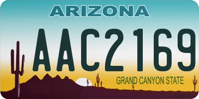 AZ license plate AAC2169
