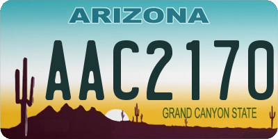 AZ license plate AAC2170