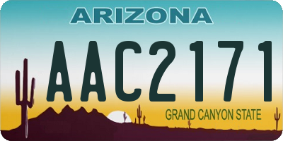 AZ license plate AAC2171