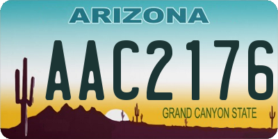 AZ license plate AAC2176