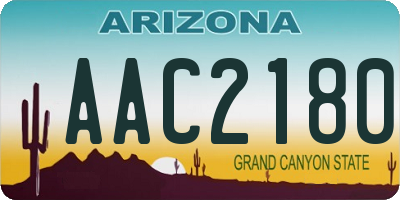 AZ license plate AAC2180