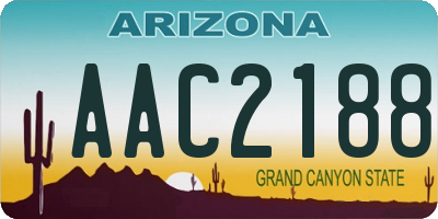 AZ license plate AAC2188