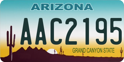 AZ license plate AAC2195