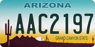 AZ license plate AAC2197