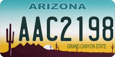 AZ license plate AAC2198