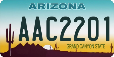 AZ license plate AAC2201