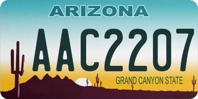 AZ license plate AAC2207