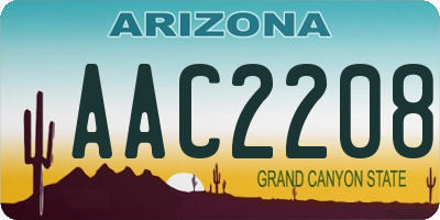 AZ license plate AAC2208