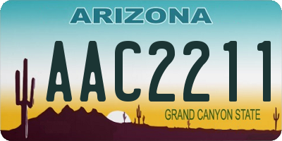 AZ license plate AAC2211