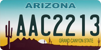 AZ license plate AAC2213