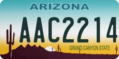 AZ license plate AAC2214