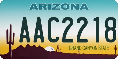 AZ license plate AAC2218