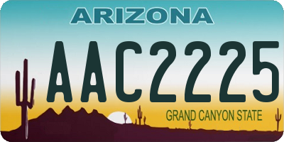 AZ license plate AAC2225