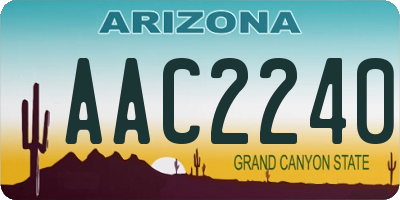 AZ license plate AAC2240