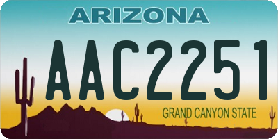 AZ license plate AAC2251